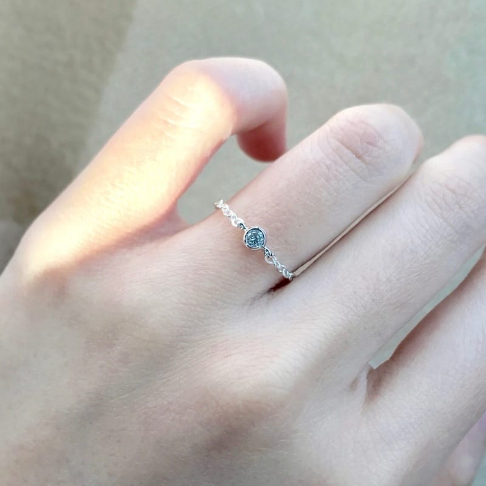 Crystal dainty ring comes in a pouch